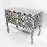 Maaya Bone Inlay Sideboard Black and White Floral S